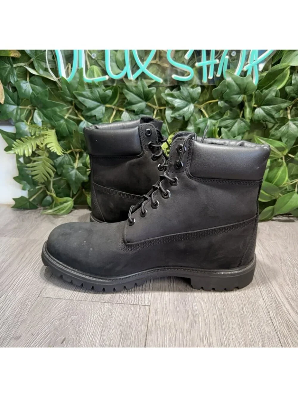Timberland Premium 6-Inch Mens Size 11 M Waterproof Boot Black Nubuck 10073